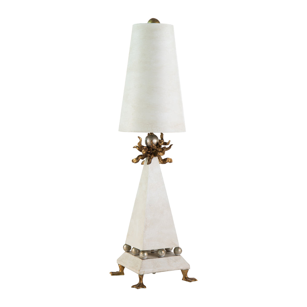 Flambeau Leda Table Lamp in Cream Patina