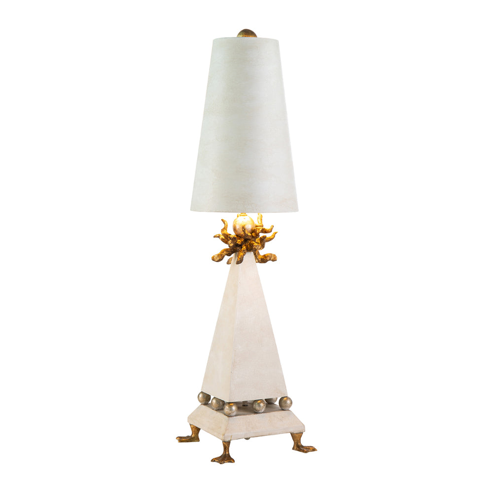 Flambeau Leda Table Lamp in Cream Patina