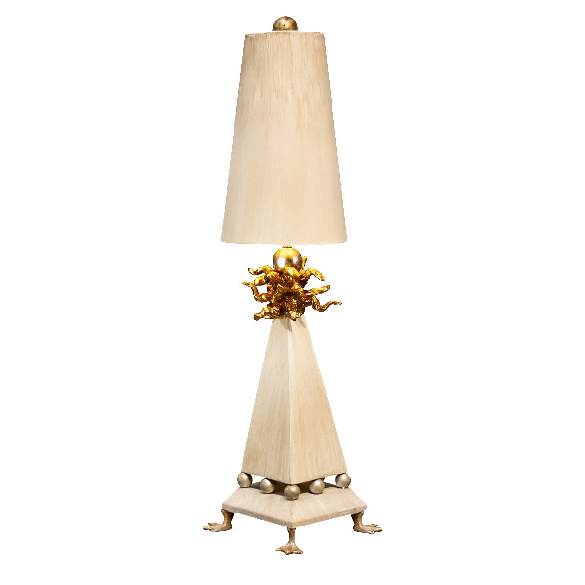 Flambeau Leda Table Lamp in Cream Patina