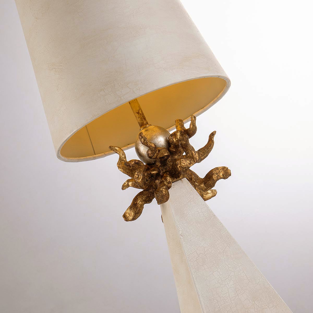 Flambeau Leda Table Lamp in Cream Patina