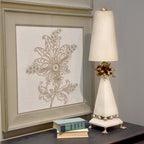 Flambeau Leda Table Lamp in Cream Patina