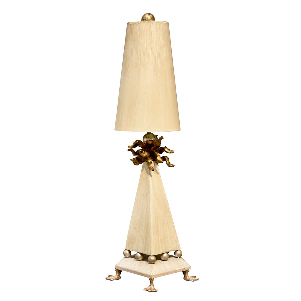 Flambeau Leda Table Lamp in Cream Patina