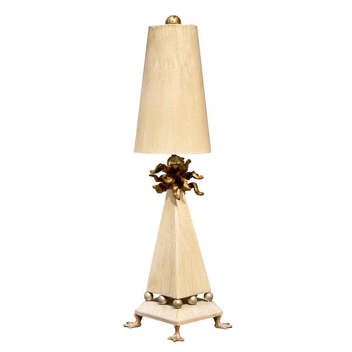 Flambeau Leda Table Lamp in Cream Patina