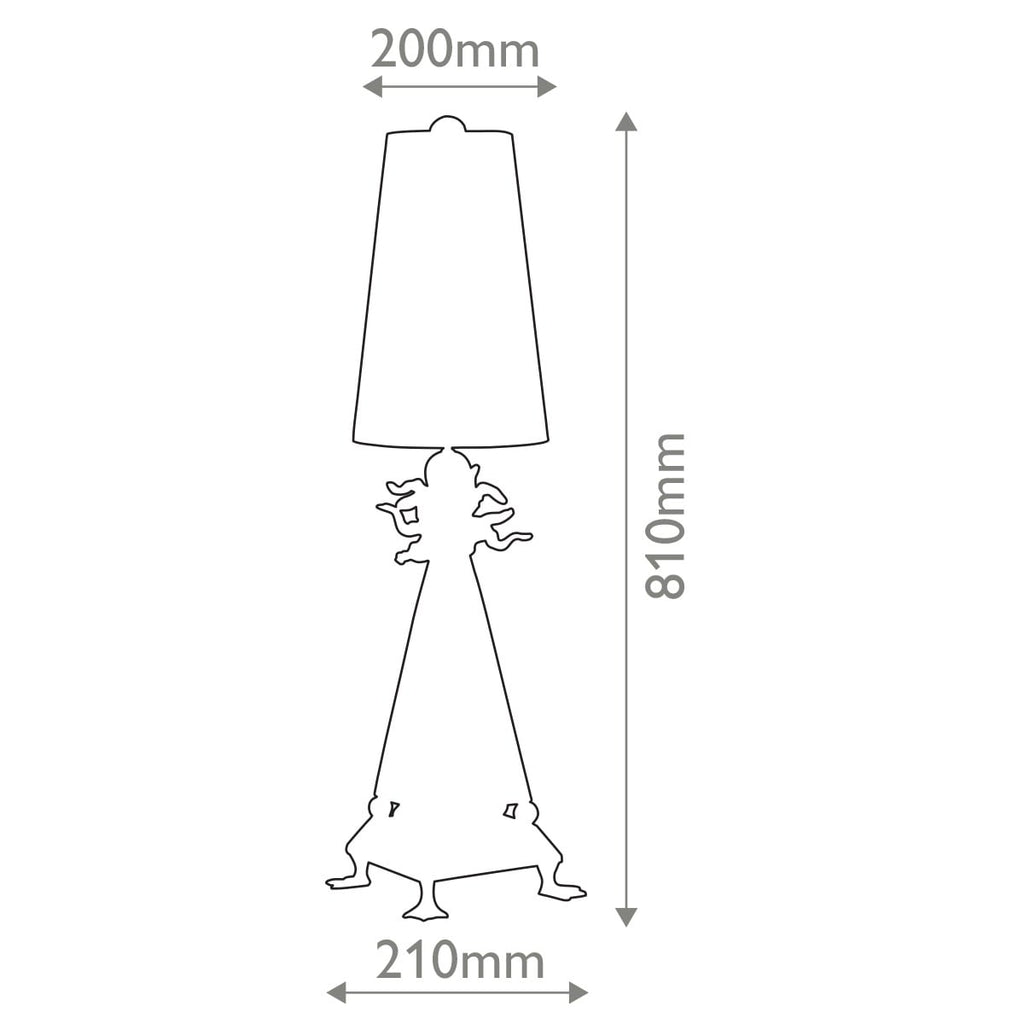 Flambeau Leda Table Lamp in Cream Patina - dimensions