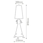 Flambeau Leda Table Lamp in Cream Patina - dimensions