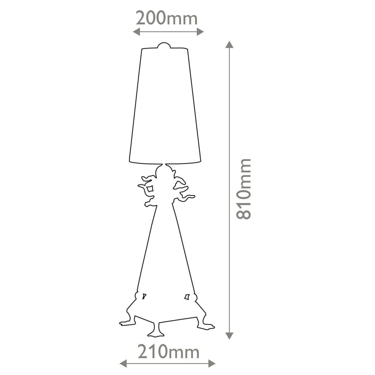 Flambeau Leda Table Lamp in Cream Patina - dimensions