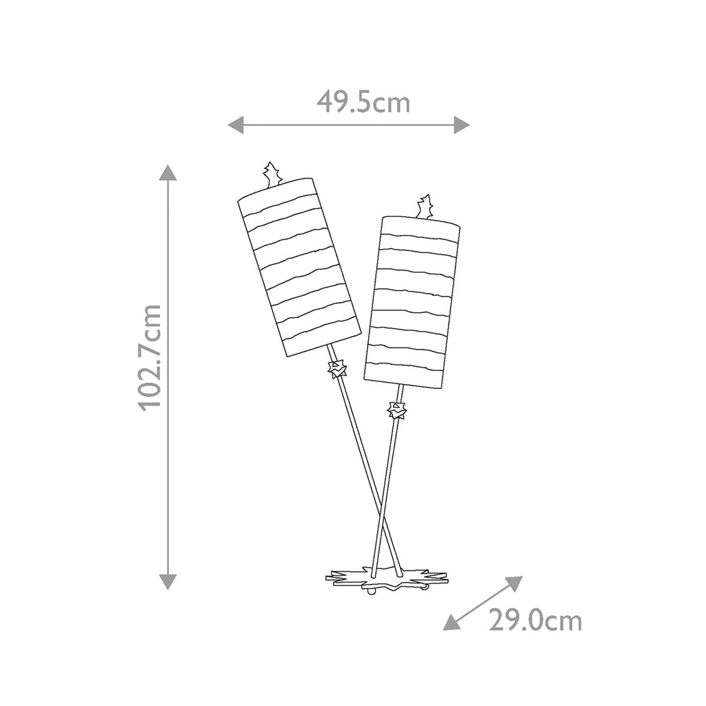 Flambeau Nettle Luxe Table Lamp in Silver - dimensions