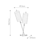 Flambeau Nettle Luxe Table Lamp in Silver - dimensions