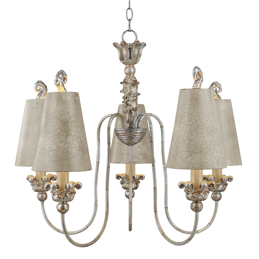 Flambeau Remi 5 Light Chandelier in Silver and Gold