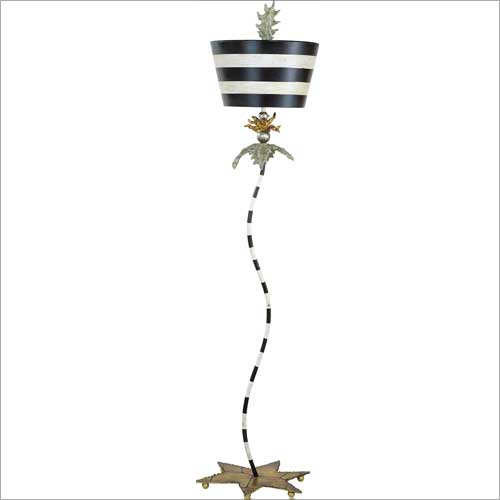 Flambeau South Beach Floor Lamp in Black and White Striped Finish
