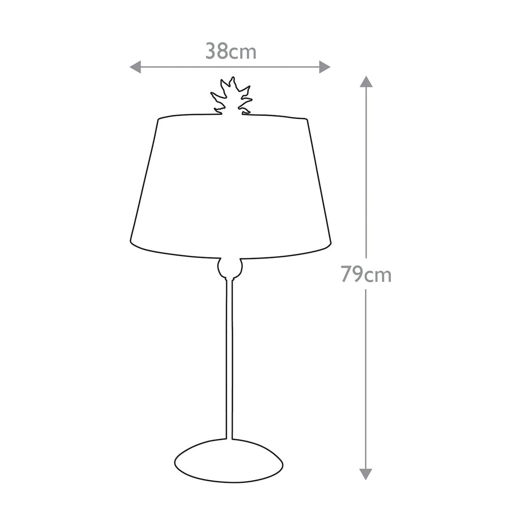 Flambeau South Beach Table Lamp in Black and Cream - dimensions
