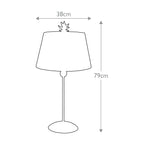 Flambeau South Beach Table Lamp in Black and Cream - dimensions