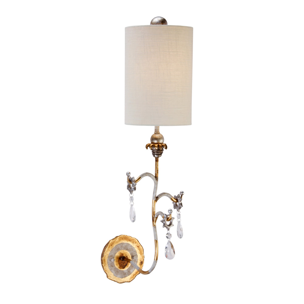 Flambeau Tivoli Wall Light in Gold with Cream Patina