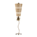 Flambeau Anemone Table Lamp with Gold Sculpture in Taupe Cream