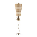Flambeau Anemone Table Lamp with Gold Sculpture in Taupe Cream