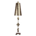 Flambeau Fragment Sculpted Table Lamp in Silver Leaf