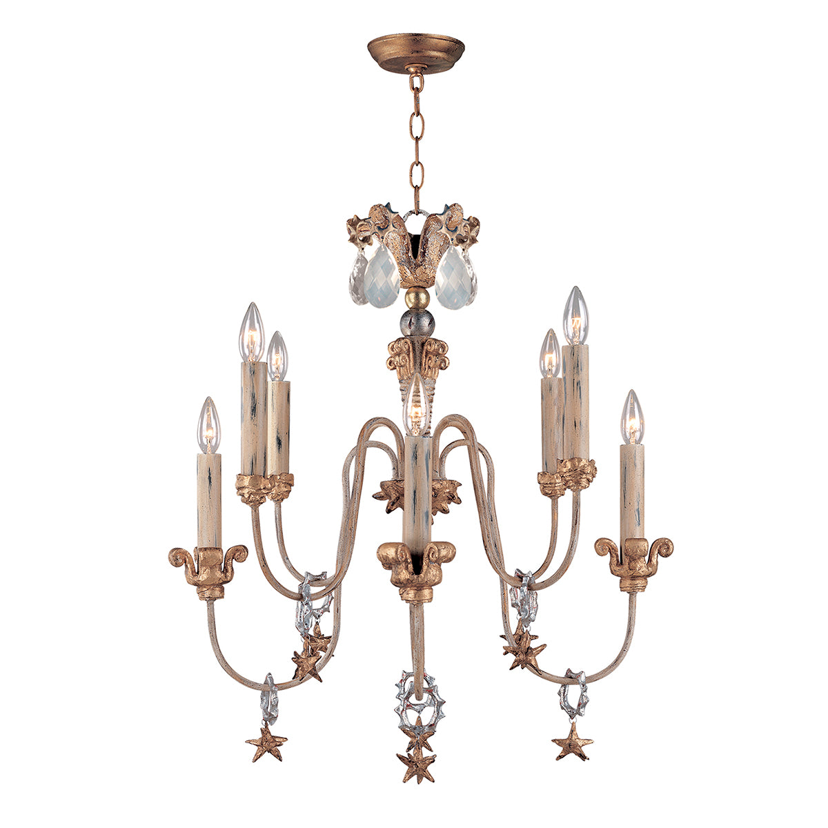 Flambeau Mignon 8 Light Chandelier in Antique Gold