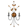 Flambeau Simone 2 Light Wall Light with Gilded Blossoms in Earthen Finish