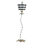 Flambeau South Beach Floor Lamp in Black and White Striped Finish