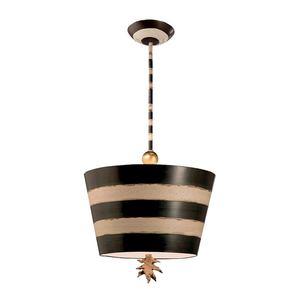 Flambeau South Beach Single Pendant Light in Black and Cream