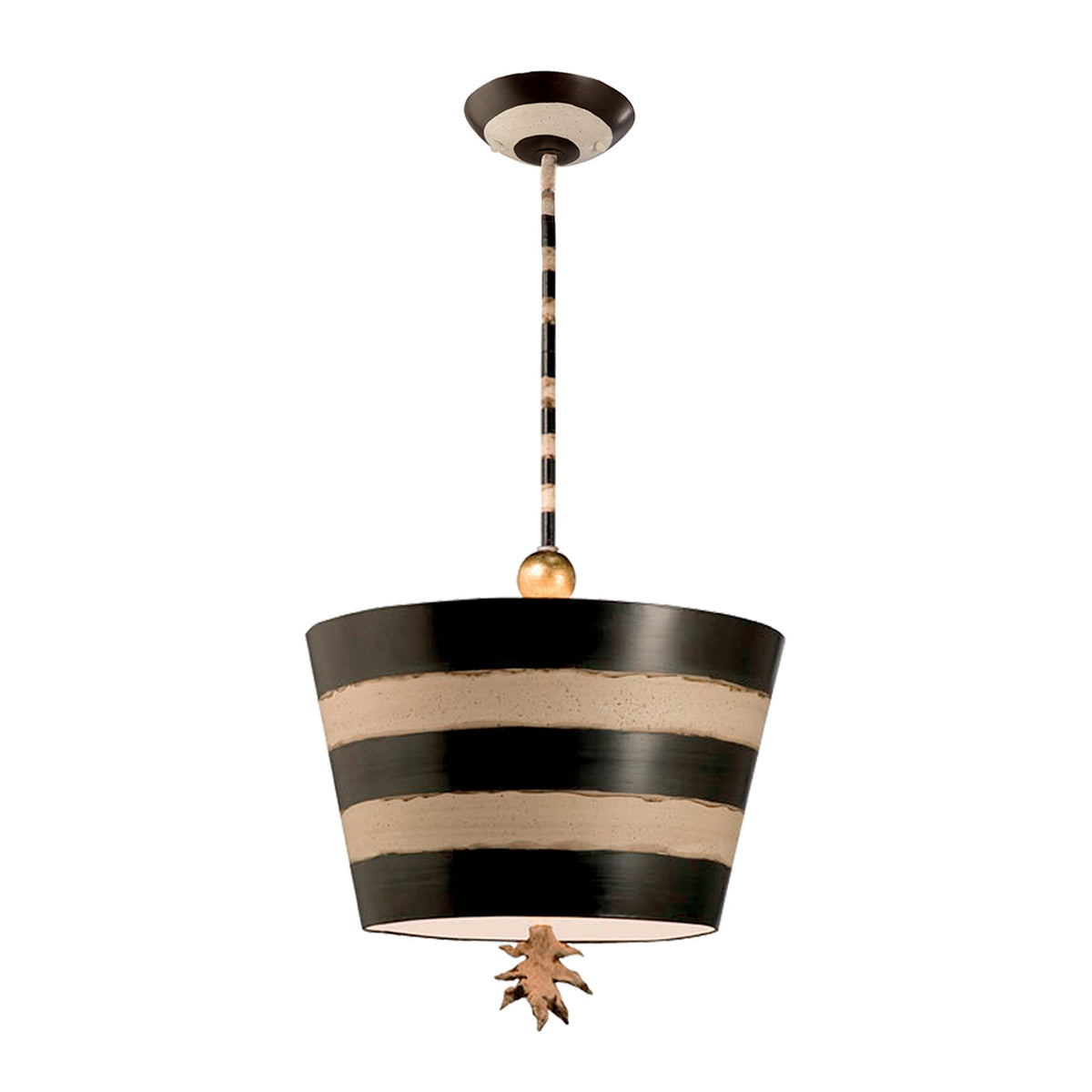 Flambeau South Beach Single Pendant Light in Black and Cream