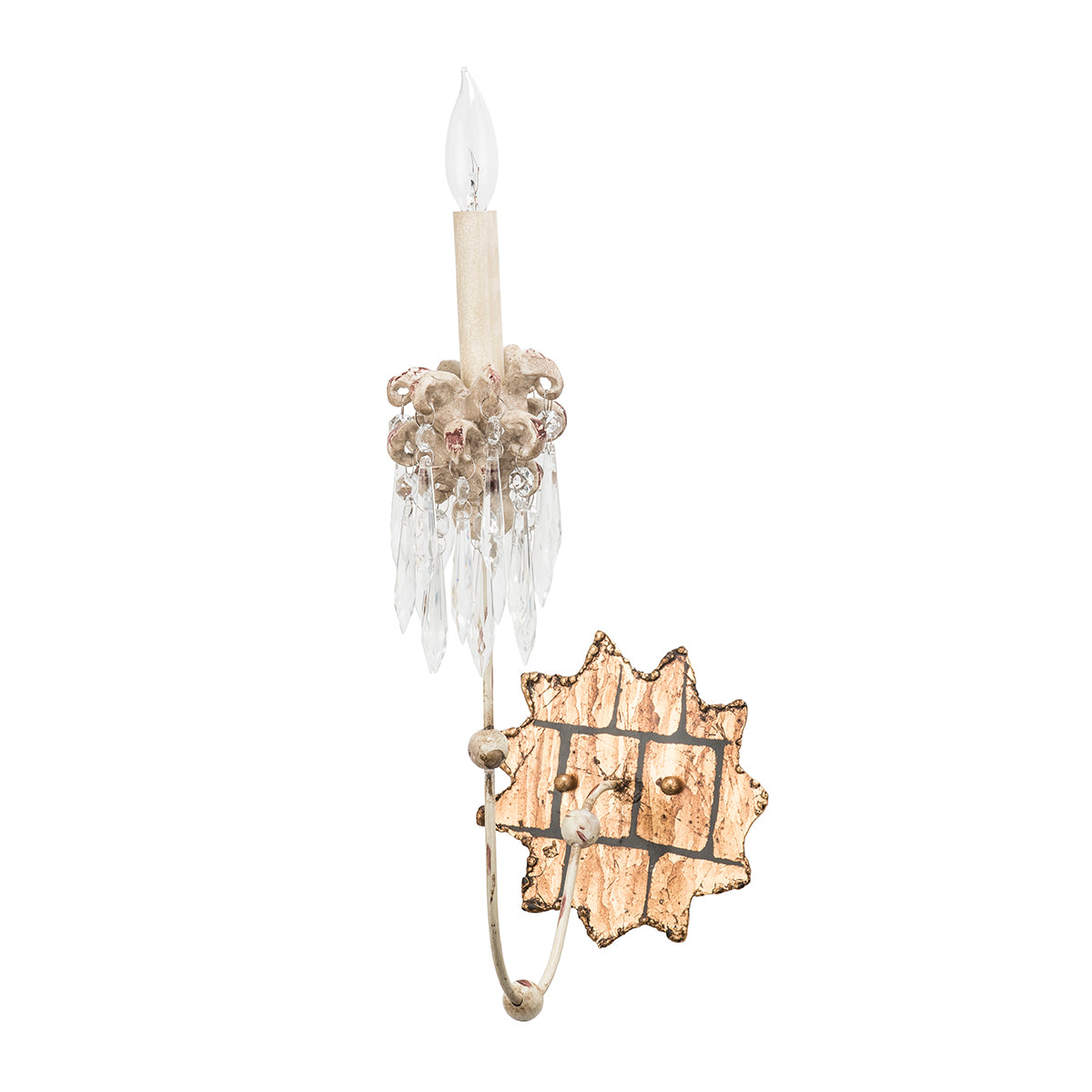 Flambeau Venetian Wall Light in Beige Patina Gold