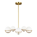 Feiss Apollo 5 Light Chandelier in Burnished Brass