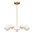 Feiss Apollo 5 Light Chandelier in Burnished Brass