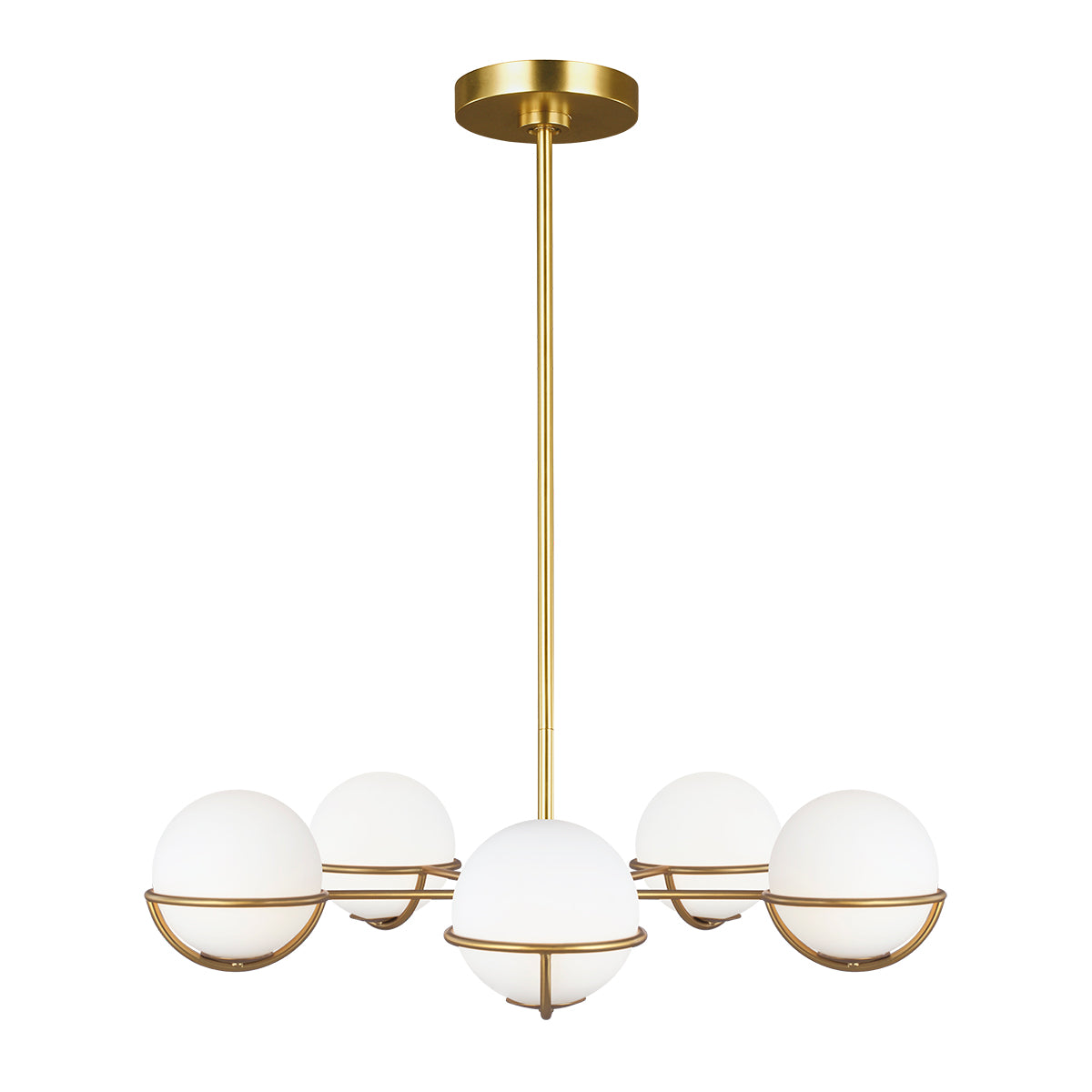 Feiss Apollo 5 Light Chandelier in Burnished Brass
