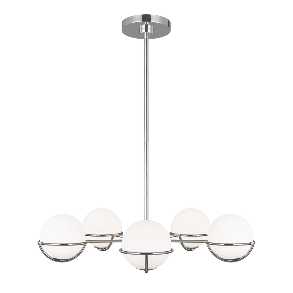 Feiss Apollo 5 Light Chandelier in Polished Nickel