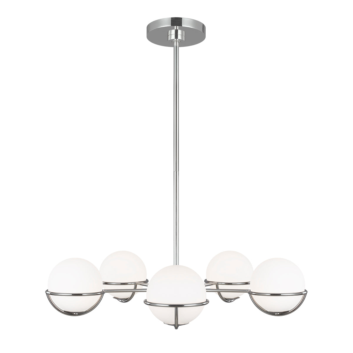 Feiss Apollo 5 Light Chandelier in Polished Nickel