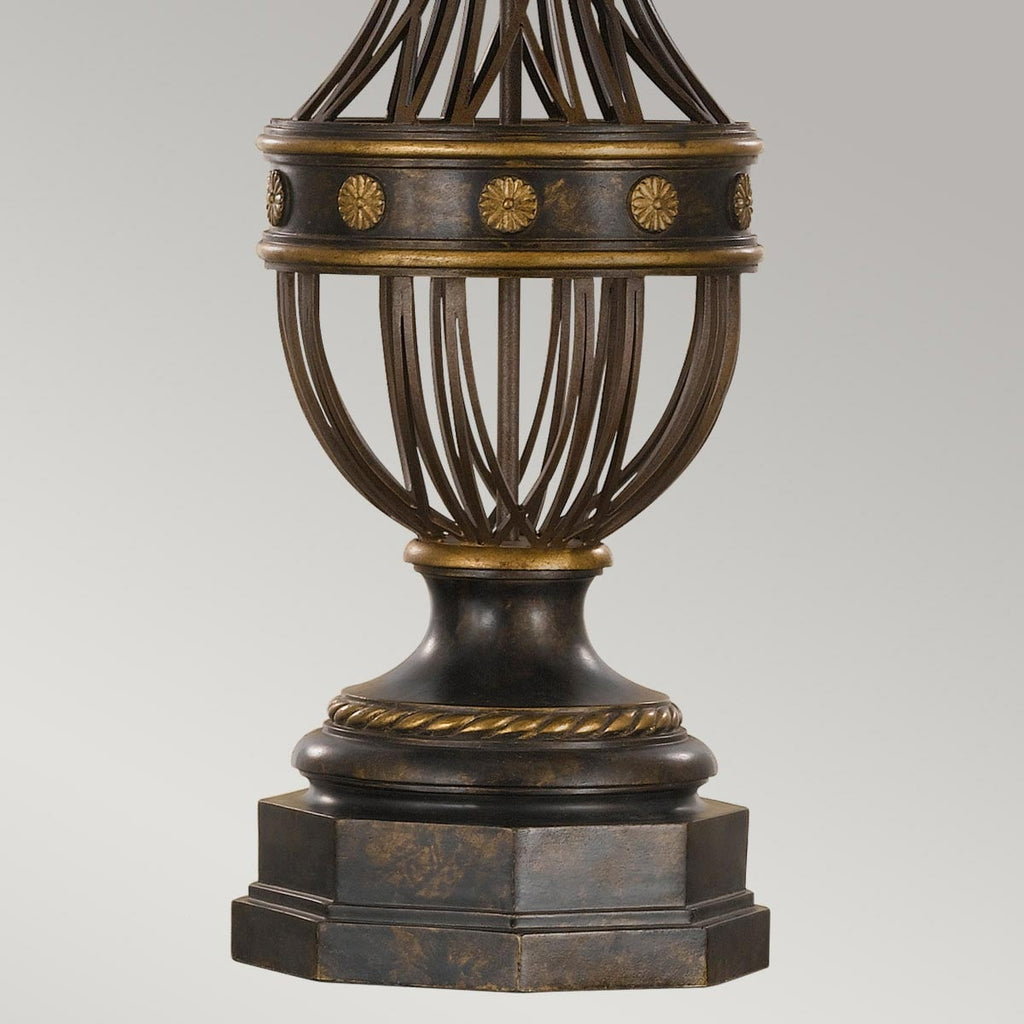 Feiss Augustine Table Lamp in Antique Brown with Cream Shade
