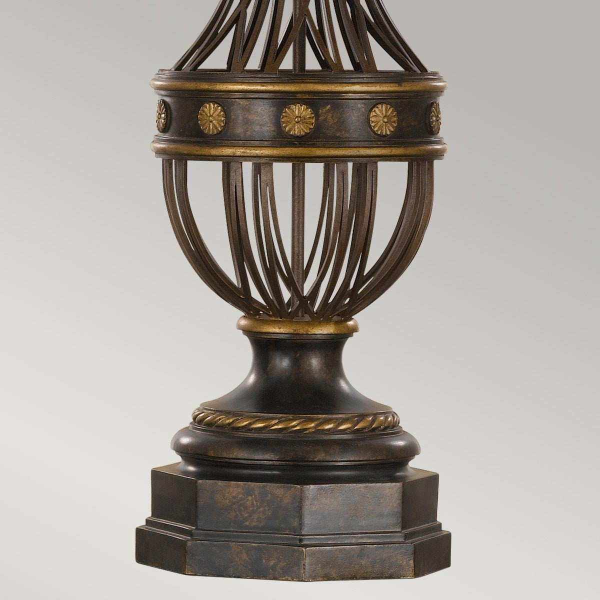 Feiss Augustine Table Lamp in Antique Brown with Cream Shade