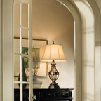 Feiss Augustine Table Lamp in Antique Brown with Cream Shade