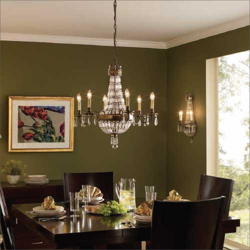 Feiss Bellini 3 Light Wall Light in Antique Bronze with Quartz Crystal