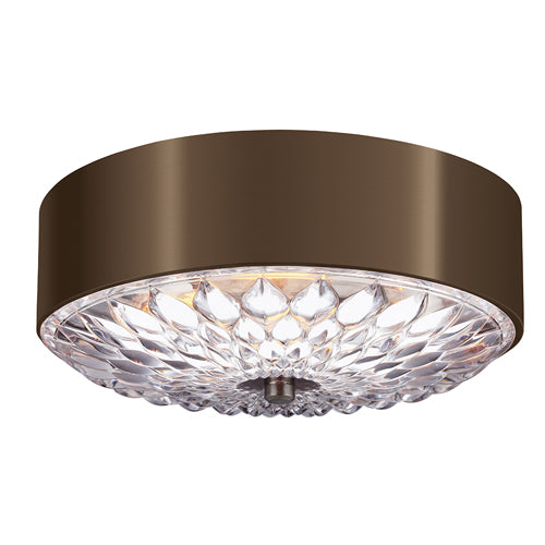Feiss Botanic 3 Light Flush Ceiling Light in Dark Aged Brass