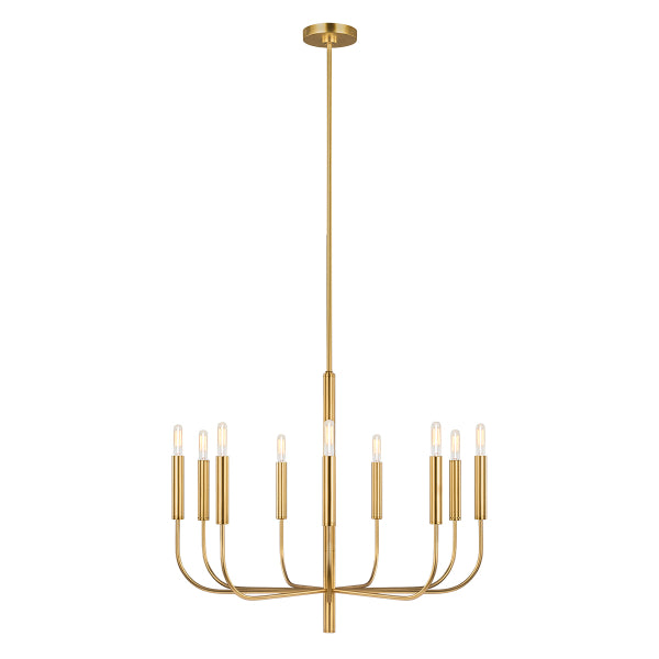 Feiss Brianna 9 Light Chandelier in Polished Nickel