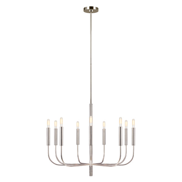 Feiss Brianna 9 Light Chandelier in Polished Nickel