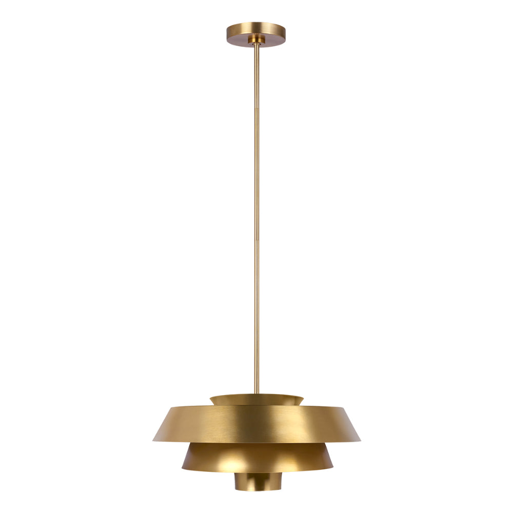 Feiss Brisbin 1 Light Pendant Light in Burnished Brass