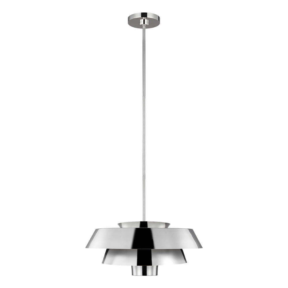 Feiss Brisbin 1 Light Pendant Light in Polished Nickel