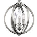 Feiss Corinne 3 Light Orb Pendant Light in Polished Nickel with Crystal