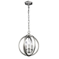 Feiss Corinne 3 Light Orb Pendant Light in Polished Nickel with Crystal
