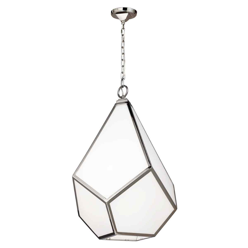 Feiss Diamond 4 Light Pendant Chandelier in Polished Nickel