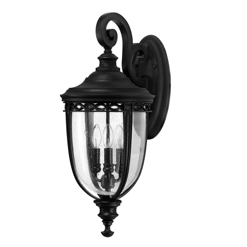 Feiss English Bridle Large 3 Light Outdoor Wall Lantern in Black