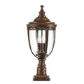 Feiss English Bridle Large 3 Light Outdoor Pedestal in British Bronze