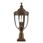 Feiss English Bridle Large 3 Light Outdoor Pedestal in British Bronze