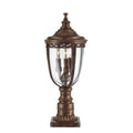 Feiss English Bridle Medium 3 Light Outdoor Pedestal in British Bronze