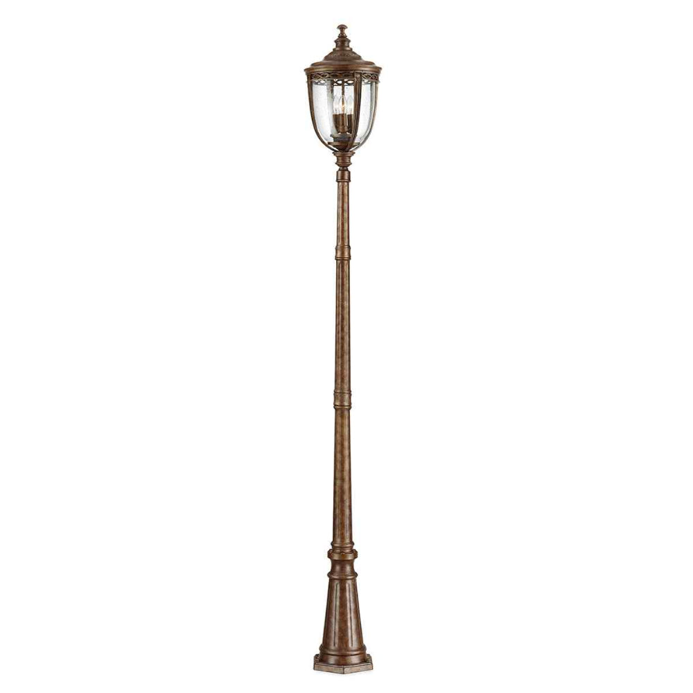 Feiss English Bridle Large 3 Light Outdoor Lamp Post in British Bronze