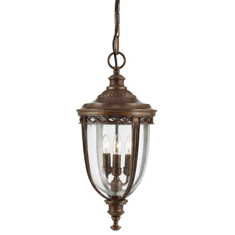 Feiss English Bridle Large 3 Light Chain Lantern in British Bronze