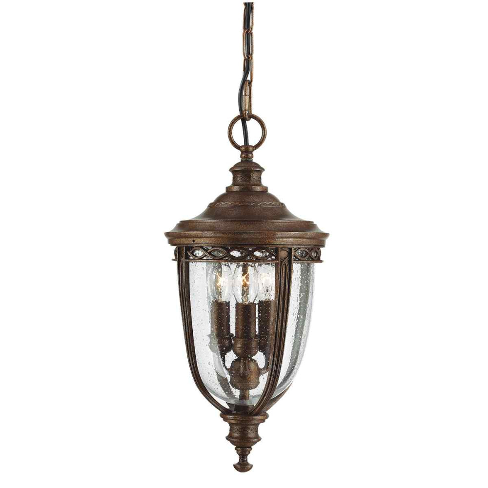 Feiss English Bridle Medium 3 Light Chain Lantern in British Bronze